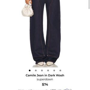 Superdown Deep Indigo Wide Leg Jeans